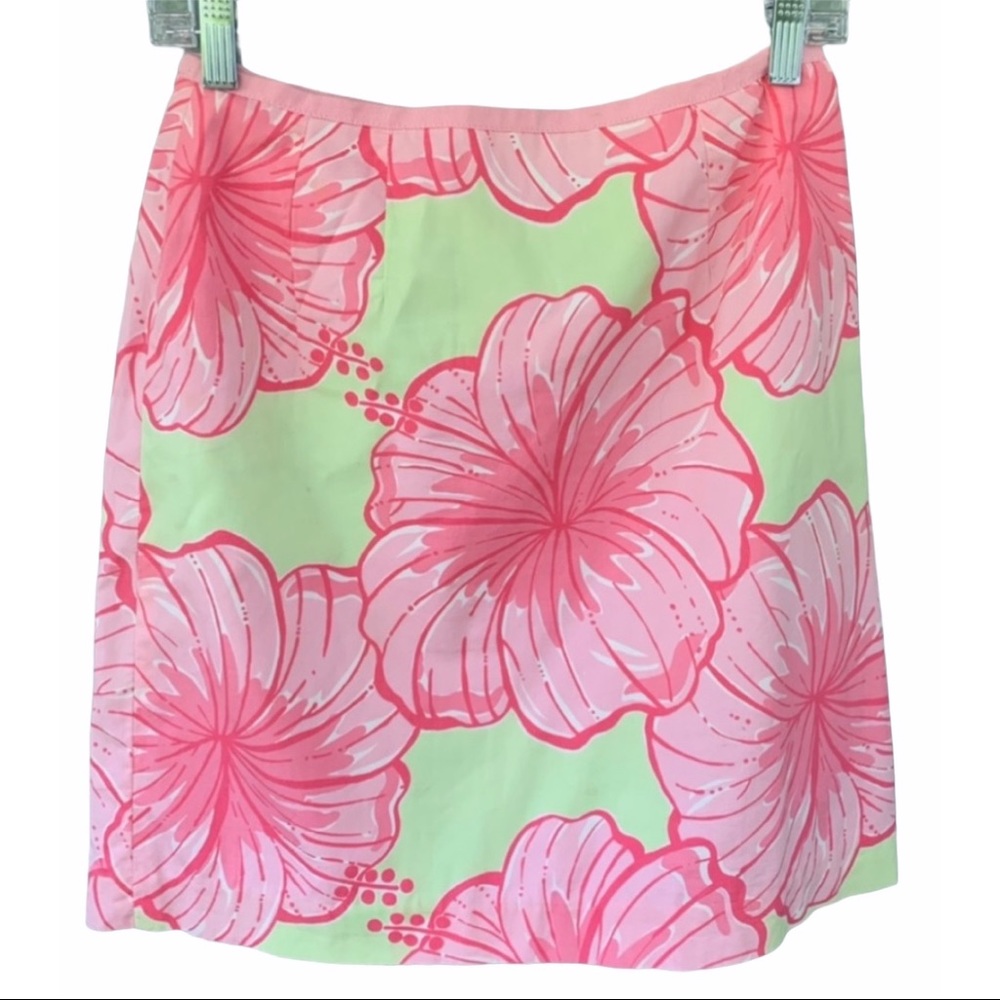 Lilly Pulitzer Hibiscus Floral Print Skirt Size 4